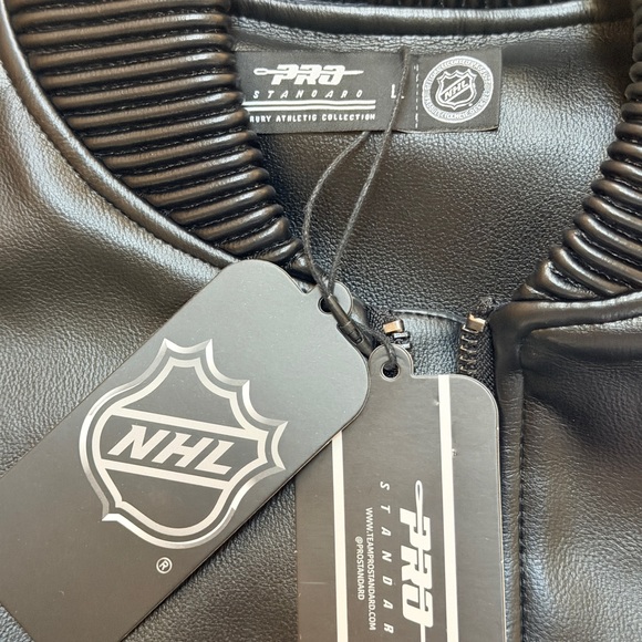 NHL Vegas Golden Knights Black and Gold Faux Leather Jacket - Picture 5 of 6